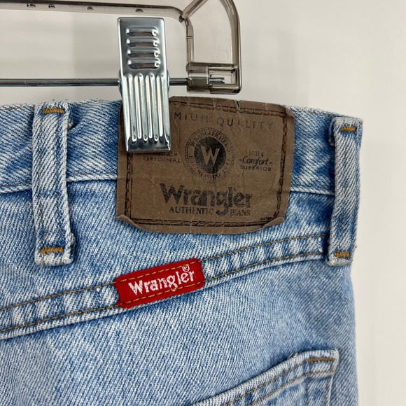 Vintage Wrangler Distressed Bleach Light Wash High Waisted Denim Jeans 38x34 Men - Picture 4 of 10